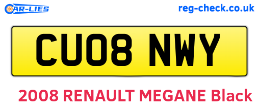 CU08NWY are the vehicle registration plates.