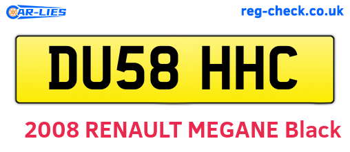 DU58HHC are the vehicle registration plates.