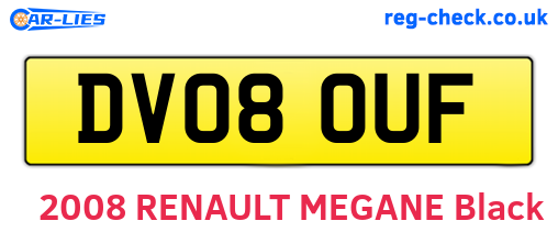 DV08OUF are the vehicle registration plates.
