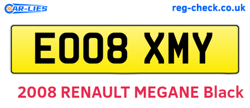 EO08XMY are the vehicle registration plates.