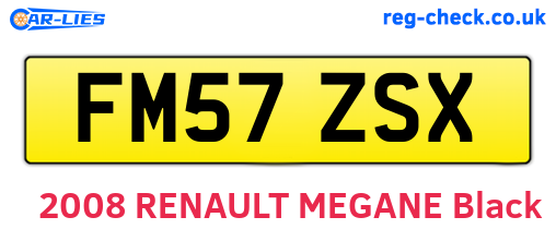 FM57ZSX are the vehicle registration plates.
