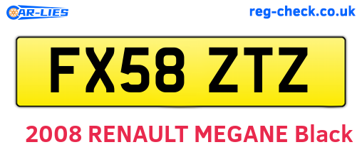 FX58ZTZ are the vehicle registration plates.