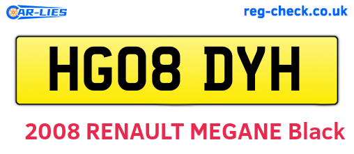 HG08DYH are the vehicle registration plates.