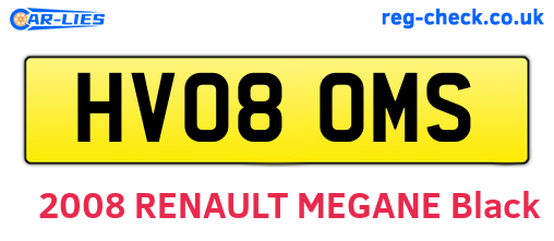 HV08OMS are the vehicle registration plates.
