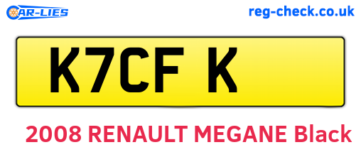K7CFK are the vehicle registration plates.
