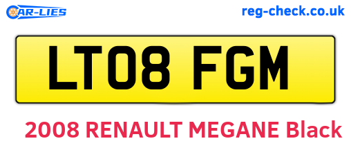 LT08FGM are the vehicle registration plates.
