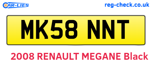 MK58NNT are the vehicle registration plates.