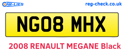 NG08MHX are the vehicle registration plates.