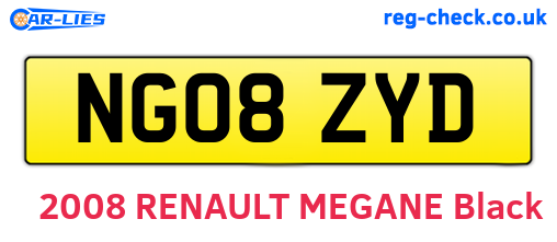 NG08ZYD are the vehicle registration plates.