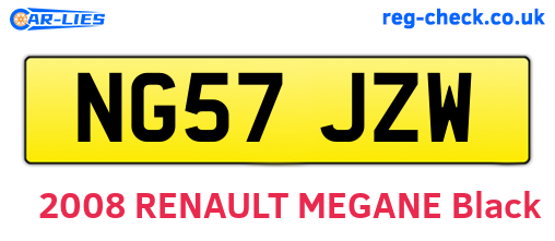 NG57JZW are the vehicle registration plates.