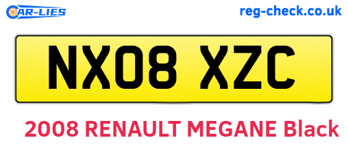 NX08XZC are the vehicle registration plates.
