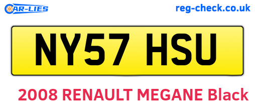 NY57HSU are the vehicle registration plates.