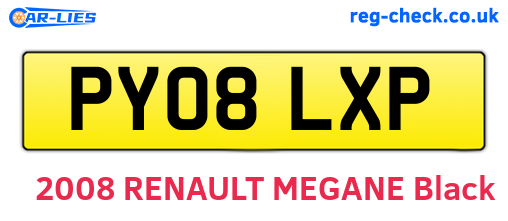 PY08LXP are the vehicle registration plates.