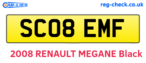 SC08EMF are the vehicle registration plates.
