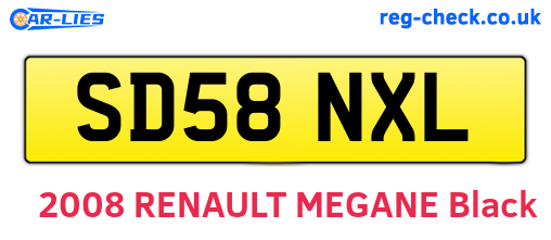 SD58NXL are the vehicle registration plates.