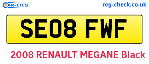 SE08FWF are the vehicle registration plates.