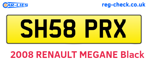 SH58PRX are the vehicle registration plates.