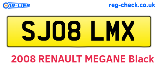 SJ08LMX are the vehicle registration plates.