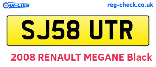 SJ58UTR are the vehicle registration plates.