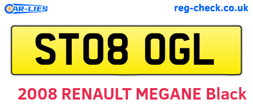 ST08OGL are the vehicle registration plates.
