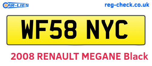 WF58NYC are the vehicle registration plates.