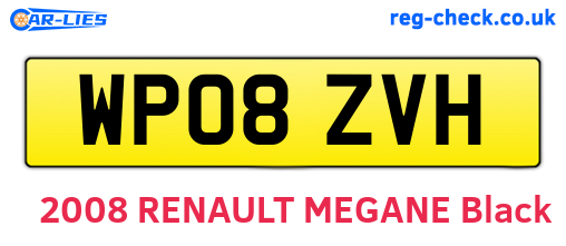 WP08ZVH are the vehicle registration plates.