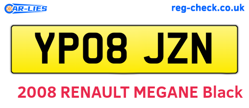 YP08JZN are the vehicle registration plates.