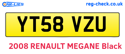 YT58VZU are the vehicle registration plates.