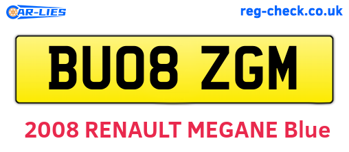 BU08ZGM are the vehicle registration plates.
