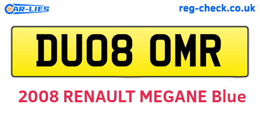 DU08OMR are the vehicle registration plates.