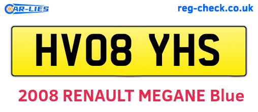 HV08YHS are the vehicle registration plates.