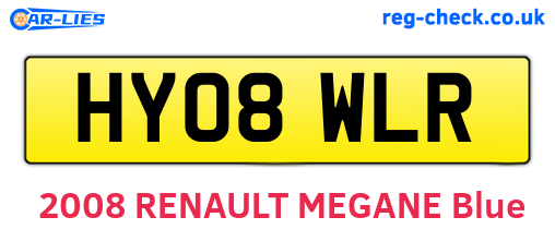HY08WLR are the vehicle registration plates.
