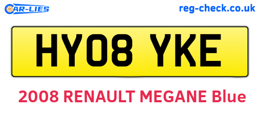 HY08YKE are the vehicle registration plates.