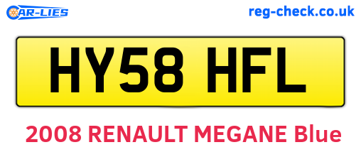 HY58HFL are the vehicle registration plates.