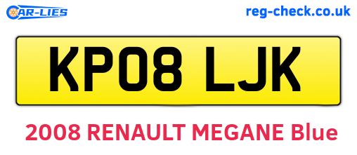 KP08LJK are the vehicle registration plates.