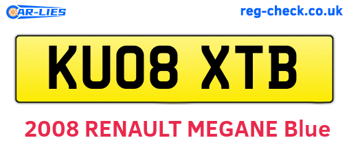 KU08XTB are the vehicle registration plates.