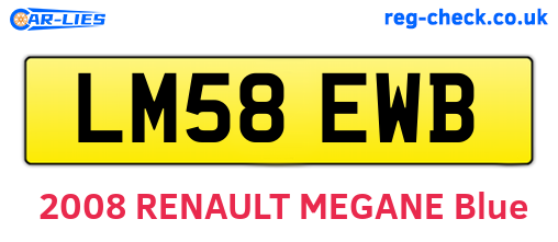LM58EWB are the vehicle registration plates.