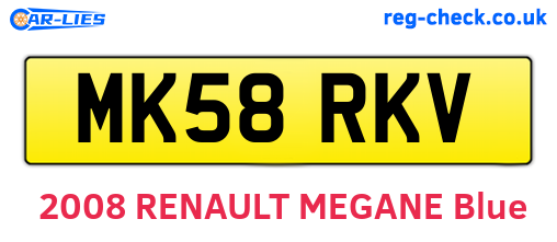 MK58RKV are the vehicle registration plates.