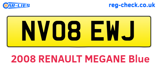 NV08EWJ are the vehicle registration plates.