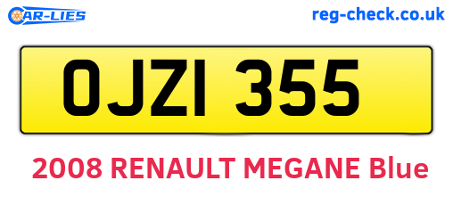 OJZ1355 are the vehicle registration plates.