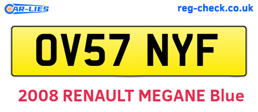 OV57NYF are the vehicle registration plates.
