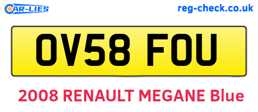 OV58FOU are the vehicle registration plates.
