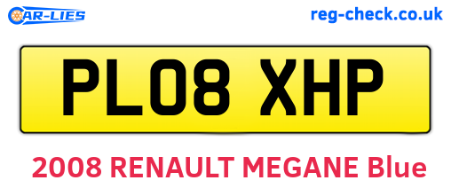 PL08XHP are the vehicle registration plates.