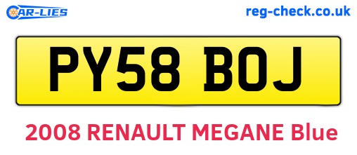 PY58BOJ are the vehicle registration plates.