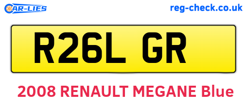 R26LGR are the vehicle registration plates.