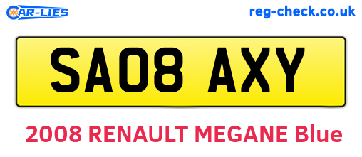 SA08AXY are the vehicle registration plates.