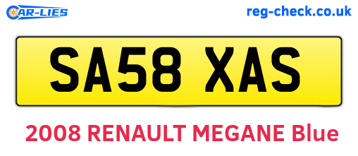 SA58XAS are the vehicle registration plates.
