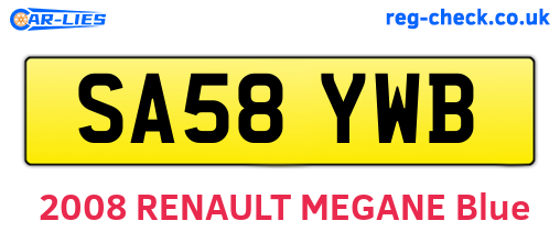 SA58YWB are the vehicle registration plates.