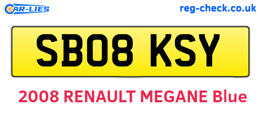 SB08KSY are the vehicle registration plates.