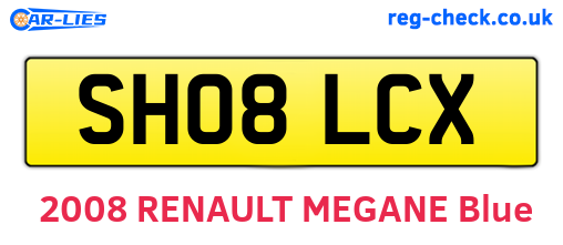 SH08LCX are the vehicle registration plates.